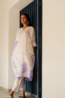 Purple Papeeta Kurta-S