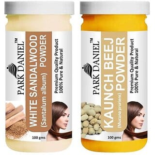 PARK DANIEL Premium White Sandalwood Powder & Kaunch Beej Powder Combo Pack of 2 Jars of 100 gms(200 gms) (200 ml)