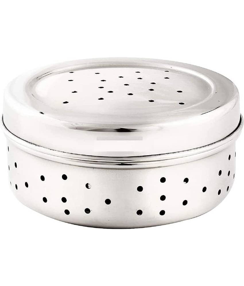 Dynore - Kothmir Dabba Steel Silver Utility Container ( Set of 1 )