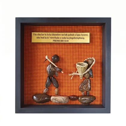 HANDCRAFTED PEBBLE ART WALL DECOR WITH TRADITIONAL PROVERB