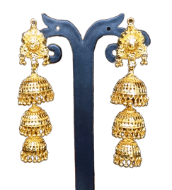Attractive Sister Bridal Bliss Ethereal Elegance Gold plated Earrings | Handcrafted Wedding Jewelry