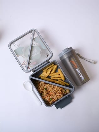 Grey Lunch Box Set - Minimalist and Modern Grey Lunch Box Set - Minimalist and Modern