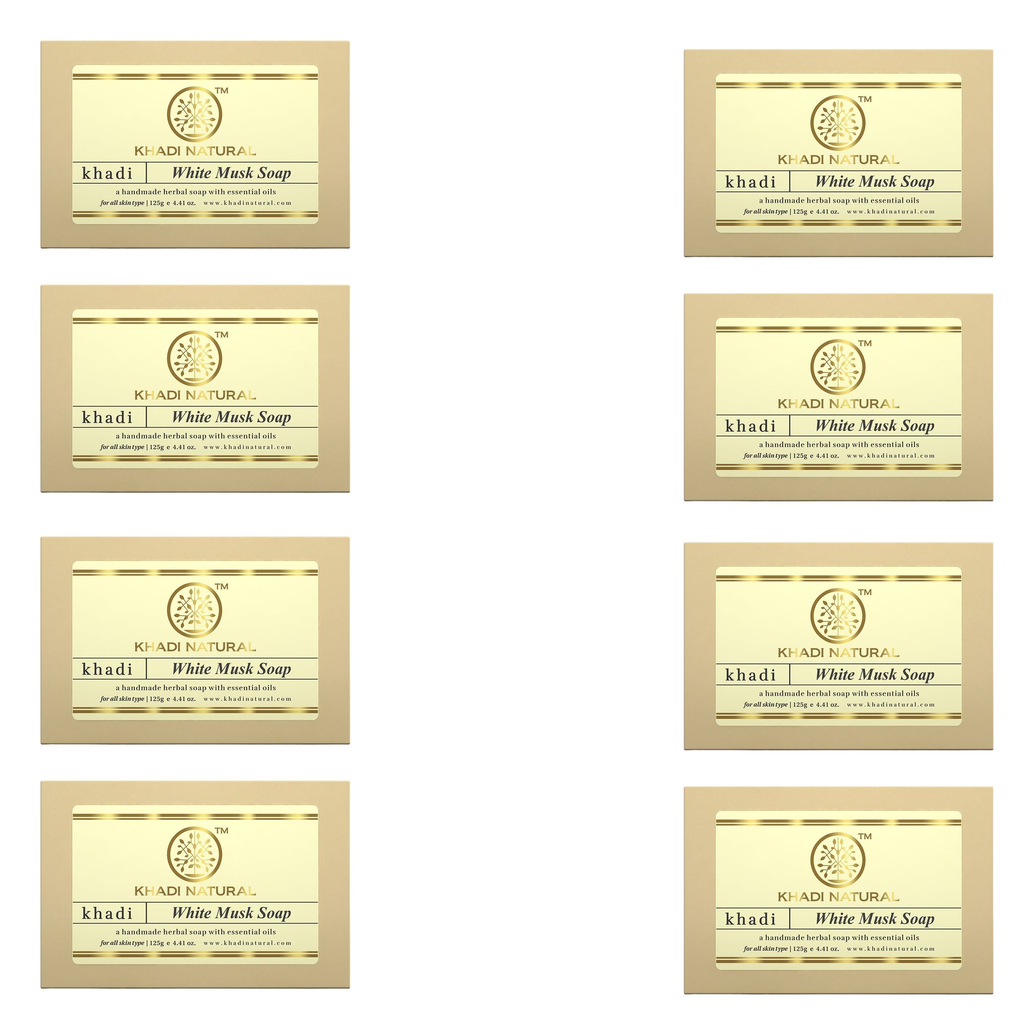 Khadi Natural Herbal White Musk Soap Combo Pack Of 8 – 125gm Each