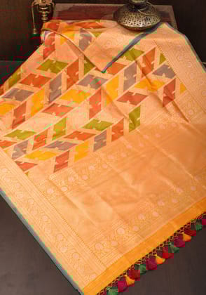 Authentic Rangkaat Banarasi Katan Silk Saree in Shades of Yellow | SILK MARK CERTIFIED