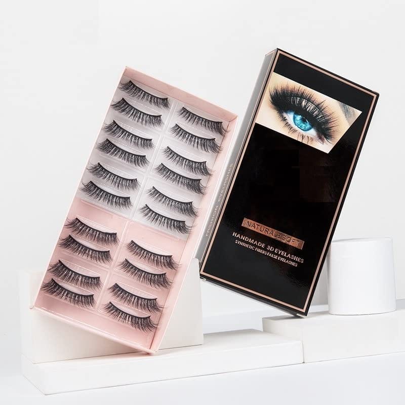 Elecsera Black Natural 3D False Eyelash (Pack of 10)