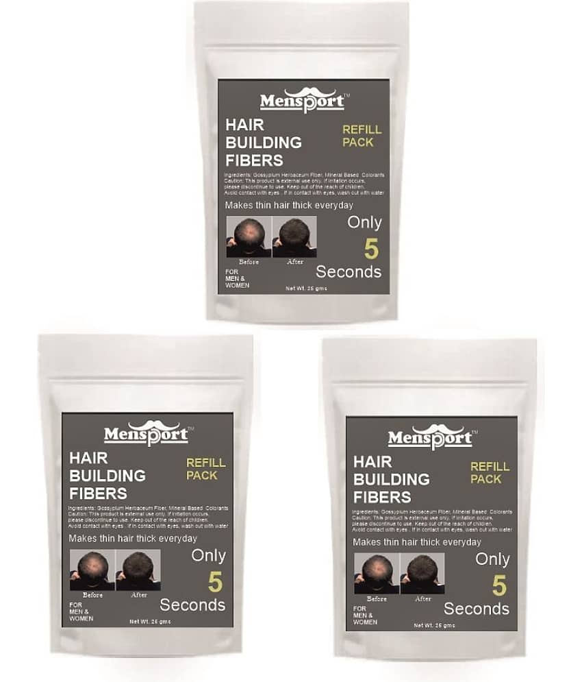 Mensport Hair Building Fibers Instant Fuller Hair 25 gm Pack of 3