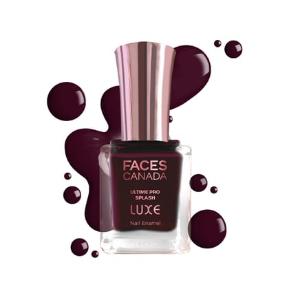 FACES CANADA Ultime Pro Splash Luxe Nail Enamel - Fine Wine (L60), 12ml | Glossy Finish | Quick Drying | Long Lasting | High Shine | Chip Defiant | Even-Finish | Vegan | Non-Toxic | Ethanol-Free FACES CANADA Ultime Pro Splash Luxe Nail Enamel - Fine Wine