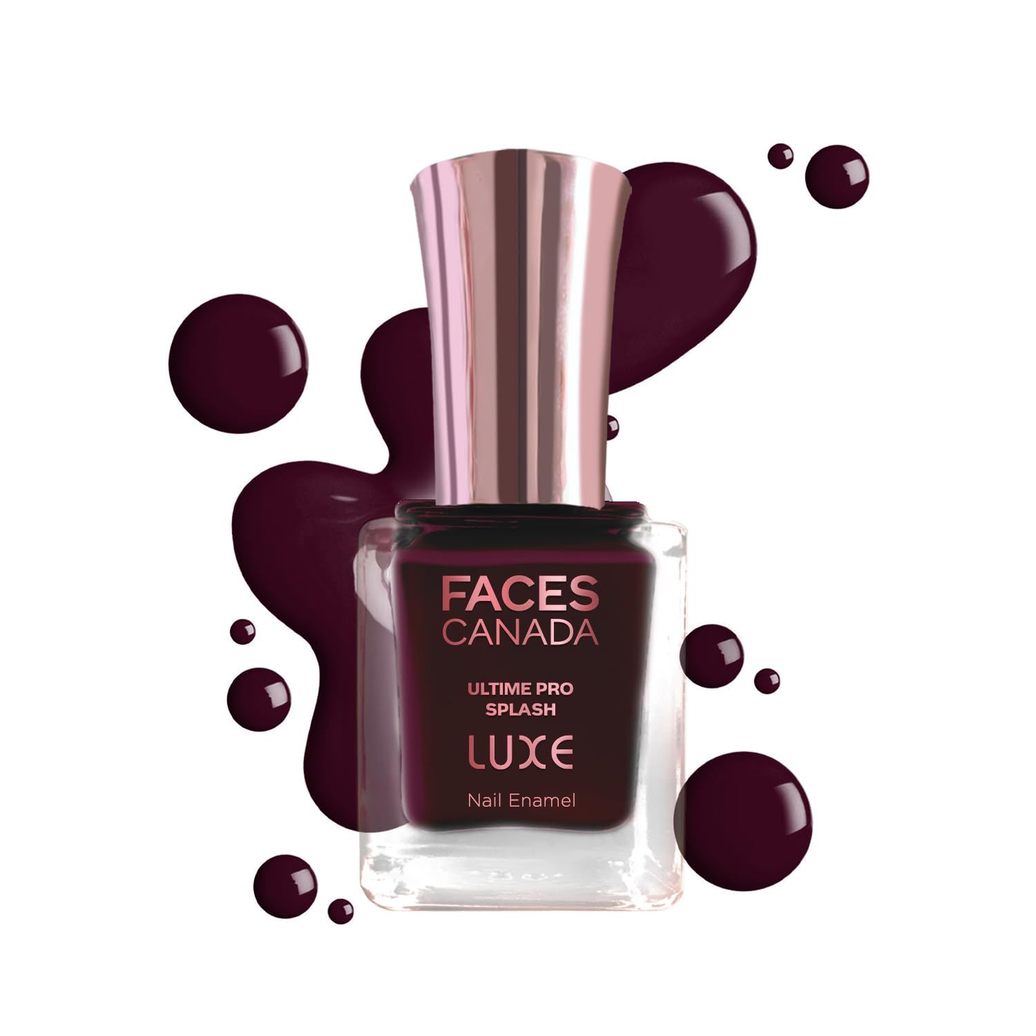 FACES CANADA Ultime Pro Splash Luxe Nail Enamel - Fine Wine (L60), 12ml | Glossy Finish | Quick Drying | Long Lasting | High Shine | Chip Defiant | Even-Finish | Vegan | Non-Toxic | Ethanol-Free FACES CANADA Ultime Pro Splash Luxe Nail Enamel - Fine Wine