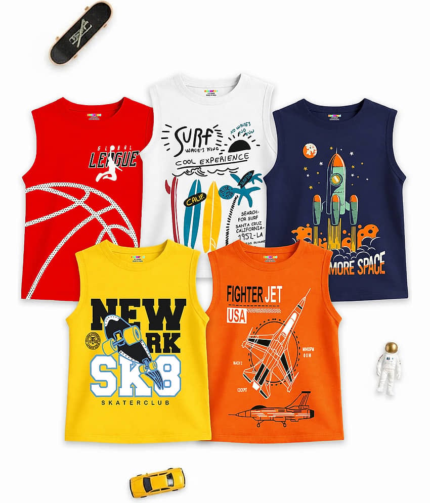 Kuchipoo Pack of 5 Boys Cotton Blend T-Shirt ( Multicolor 3 )