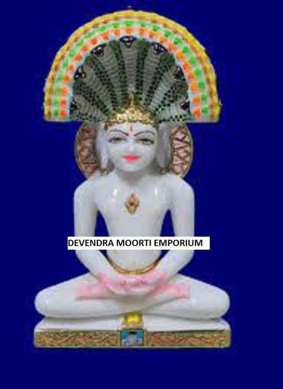 Pure White Marble Parshwanath Bhagwan Moorti, Home