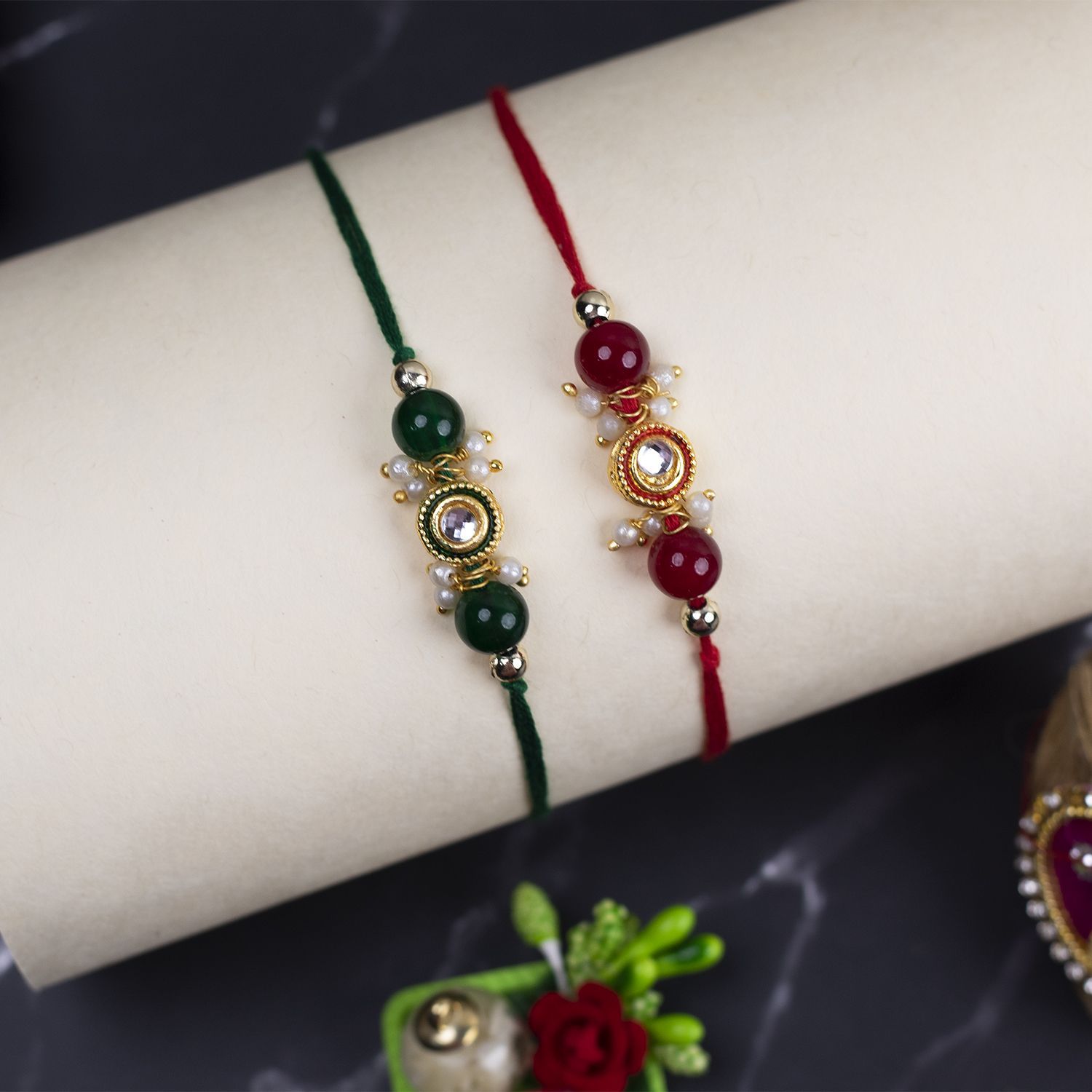 Craftlayout Set Of 2 Handmade Thread Designer Rakhi For Brother