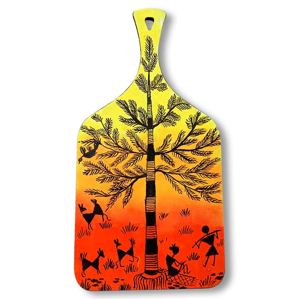Warli Painting on Chopping Board DIY Kit by Penkraft