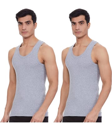 Renox Pack of 2 Cotton Basic Vest For Men ( Grey )