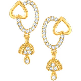 Glittering Gold Plated dangler studs Jhumki Earring for Women and Girls