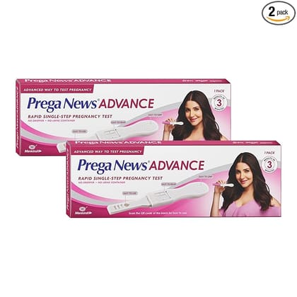 Mankind Prega News Advance HCG Home Pregnancy Test Midstream Urine Test Kit One Step Pregnancy Test Easy to Use Accurate Result in Just 3 Minutes x Pack of 1 (2)
