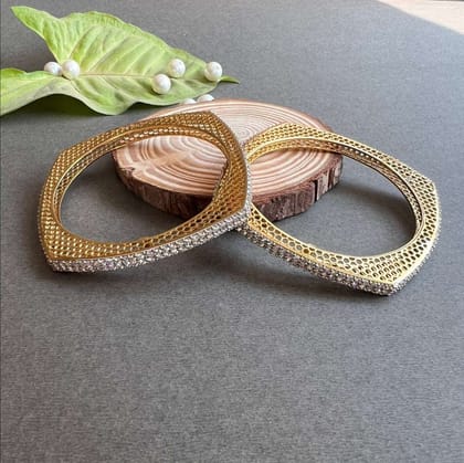 vs sterling silver bangles-golden / 2.2
