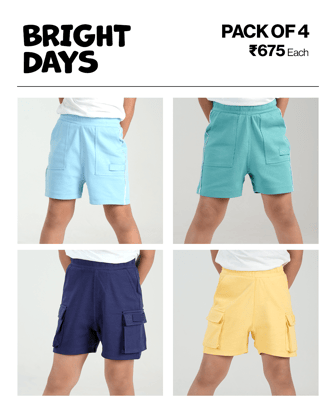 4-Pack All Day Cargo & Free Flo Shorts-4-5 Y