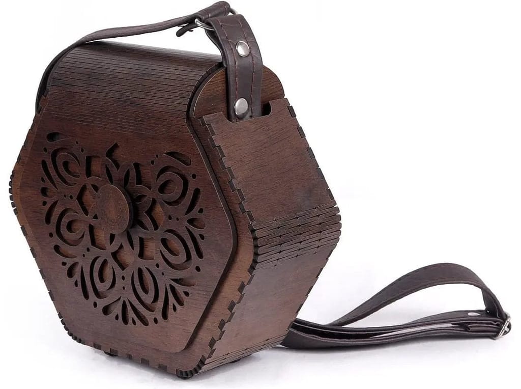 Bohemian Hexagonal Wooden Sling Bag /Cross body Bag