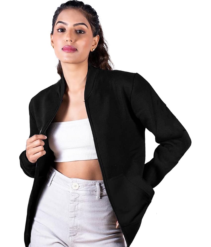 Leotude - Fleece Black Bomber Jackets