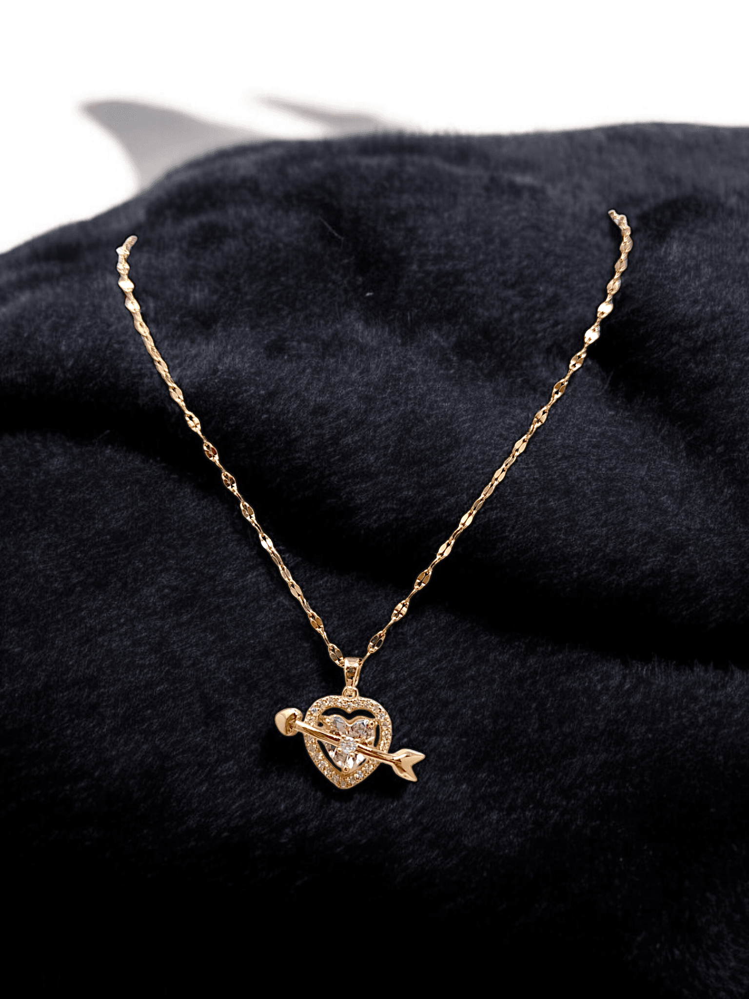 Pink Piercing Heart Necklace