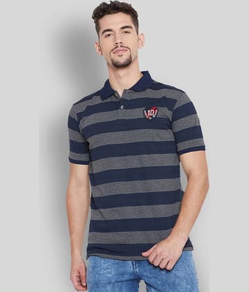 AUSTIN WOOD Pack of 1 Cotton Blend Regular Fit Striped Half Sleeves Men's Polo T Shirt ( Multicolor )