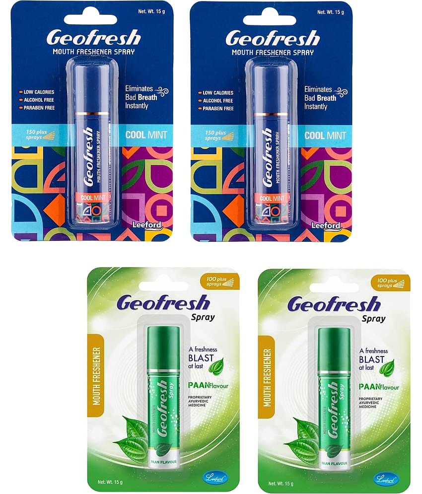 Leeford Breath Freshener Spray Assorted 15 g Pack of 4