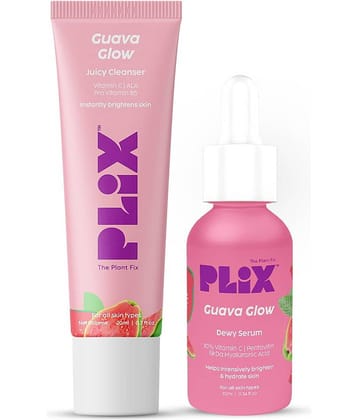 The Plant Fix Plix Guava Glow Regime with 10% Vitamin C Face Mini Serum & Juicy Mini Cleanser (2 Items in the set)