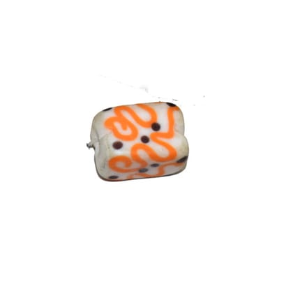 Beadwaala Handmade Fancy Lampwork Glass For Jewelry Making. (Square) SFL-187-Per Packet 25 Pcs / 15X12 MM