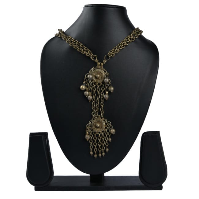 Tribes India Handcrafted White Metal Sankli Haar/Necklace for Women