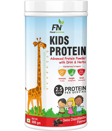 Floral Nutrition Kids Protein with DHA,Vitamin-D for Growth,Immunity Nutrition Drink 400 gm Chocolate