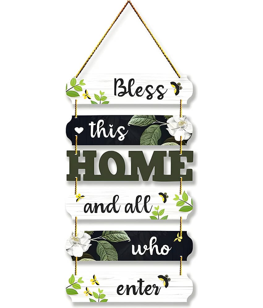 Positive Vibe Lifestyle Wood bless this home Wall Sculpture Multi - Pack of 1