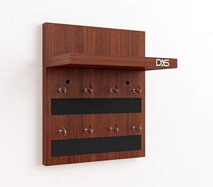 DAS Wall Mounted Home Décor Key Chain Holder/Key Hooks Organizer with Wall Shelf Display Rack Classic Walnut (8 Hooks)- Larose DAS Wall Mounted Home Décor Key Chain Holder/Key Hooks Organizer with Wall Shelf Display Rack Classic Walnut (8 Hooks)- Larose