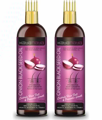 Kayamaya Onion Black Seed Hair Oil - WITH COMB 100 mL Pack of 2
