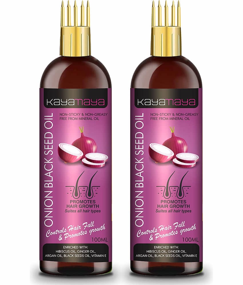 Kayamaya Onion Black Seed Hair Oil - WITH COMB 100 mL Pack of 2
