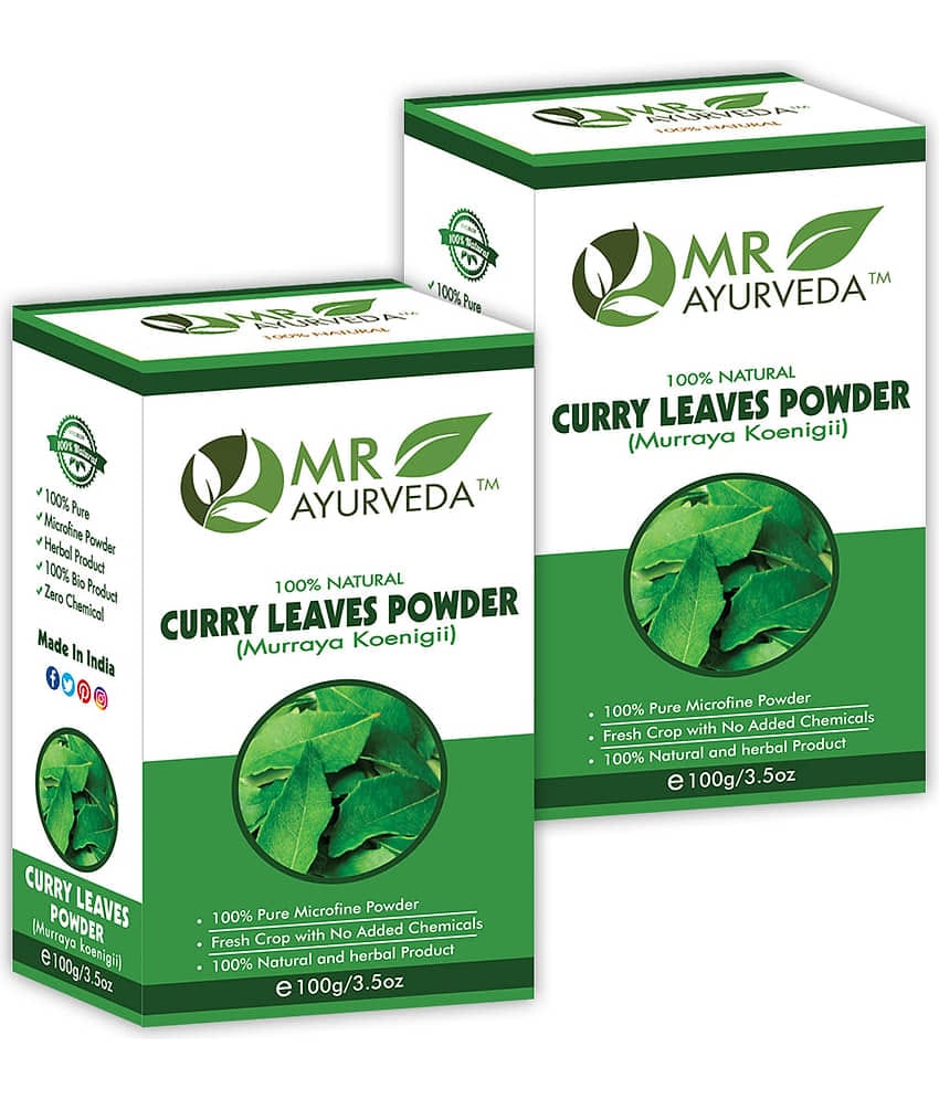 MR Ayurveda 100% Organic Curry Leaves Powder Hair Scalp Treatment 200 g Pack of 2