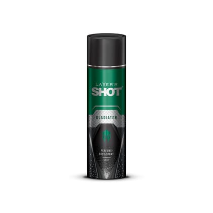 Layer�r Shot Gladiator Body Spray for Men 120ml | Long-Lasting Smoky Leather Deodorant | Spicy Citrus, Warm Aromatic & Woody Musk Notes | Premium Everyday Wear | IFRA Certified