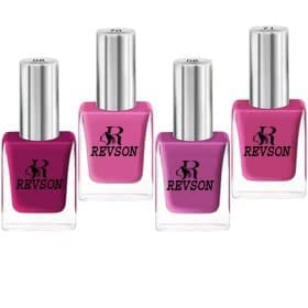 Revson Nail Paint | light Glossy, Quick Dry, High Coverage, Chip Resistant, Long Lasting | Nail Polish for Women | multi color of light shade - 9 ML (Combo of 4 pcs) (4-RTSC-14) Revson Nail Paint | light Glossy, Quick Dry, High Coverage, Chip Resistant, Long Lasting | Nail Polish for Women | multi color of light shade - 9 ML (Combo of 4 pcs) (4-RTSC-14)