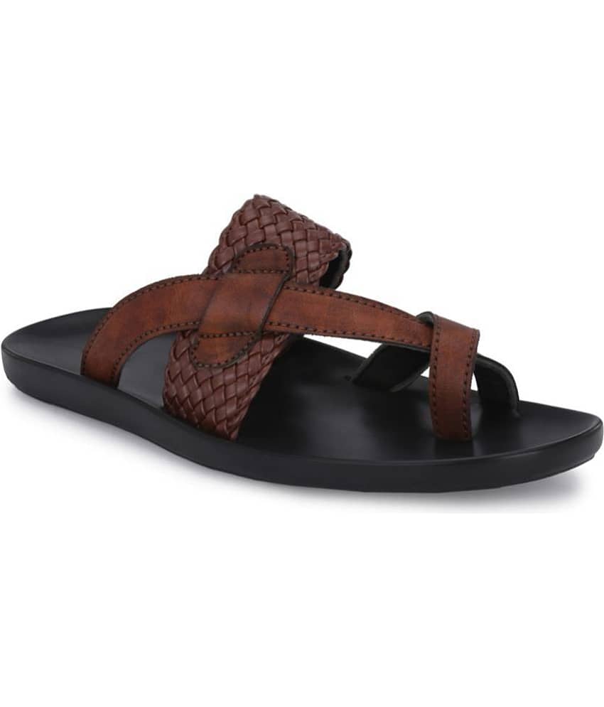 Leeport - Brown Men's Leather Slipper