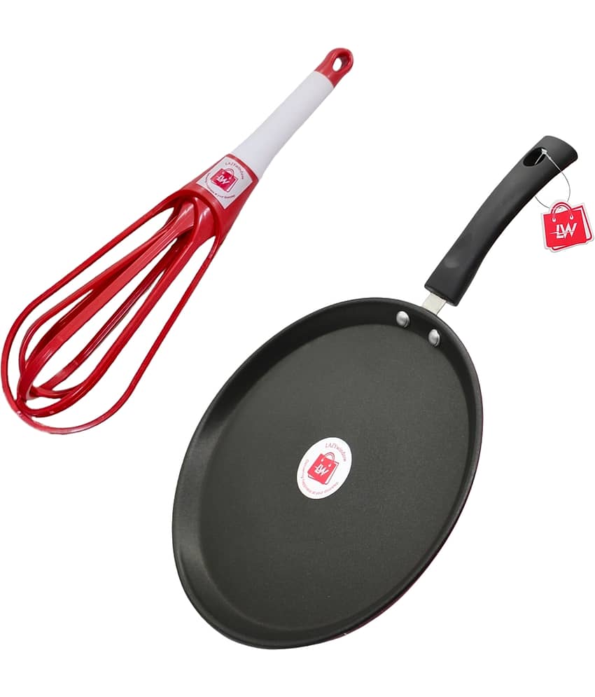 LAZYWINDOW Hard Anodised Flat Tawa ( Pack of 2 )