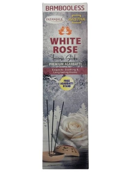 AASTHA WHITE ROSE AGARBATTI BAMBOOLESS 80GM