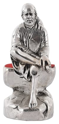 DreamKraft Metal Sai Baba Showpiece Idol (16x8x7 cm_ Silver)