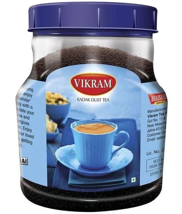 Vikram Kadak Dust Tea, Kadak Taste & Damdaar Strength, Aromatic & Rich Tea Powder - 1kg Jar