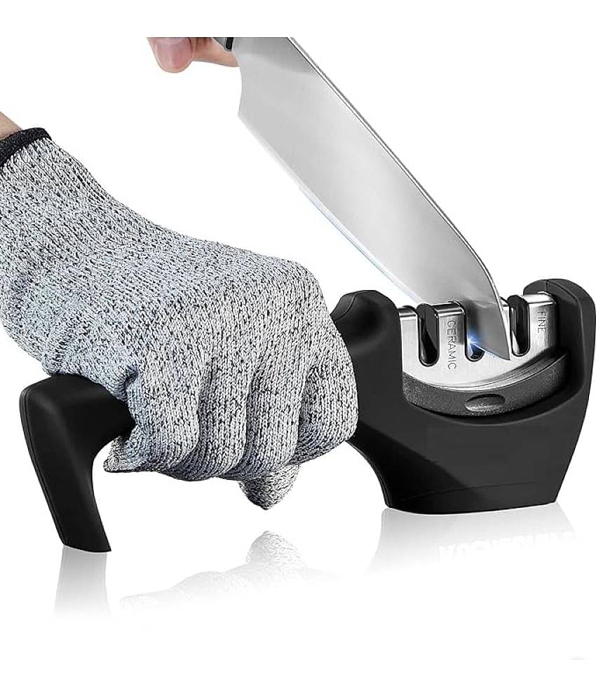 Shopeleven Black Iron Knife Sharpner Blade Length 5 cm ( Pack of 1 )