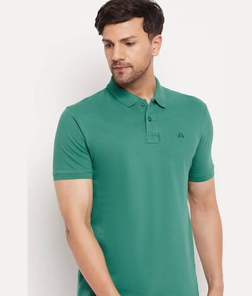 98 Degree North Pack of 1 Cotton Regular Fit Solid Half Sleeves Men's Polo T Shirt ( Green )
