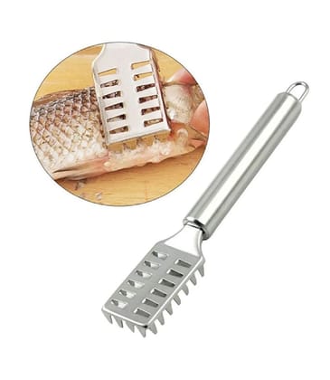 Fish Scale Remover Scraper - Stainless Steel &  Fish Skin Cleaner, Sawtooth Descaler Brush