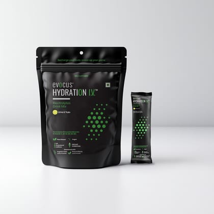 Evocus Hydration IV Electrolyte Drink Mix Powder Pack of 6 | Lime & Yuzu | Energy Drink | Instant Hydration Evocus Hydration IV Electrolyte Drink Mix Powder Pack of 6 | Lime & Yuzu | Energy Drink | Instant Hydration