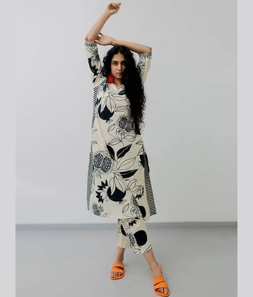 Royal Export Viscose Printed Kurti With Pants Women's Stitched Salwar Suit - Yellow ( Pack of 1 )