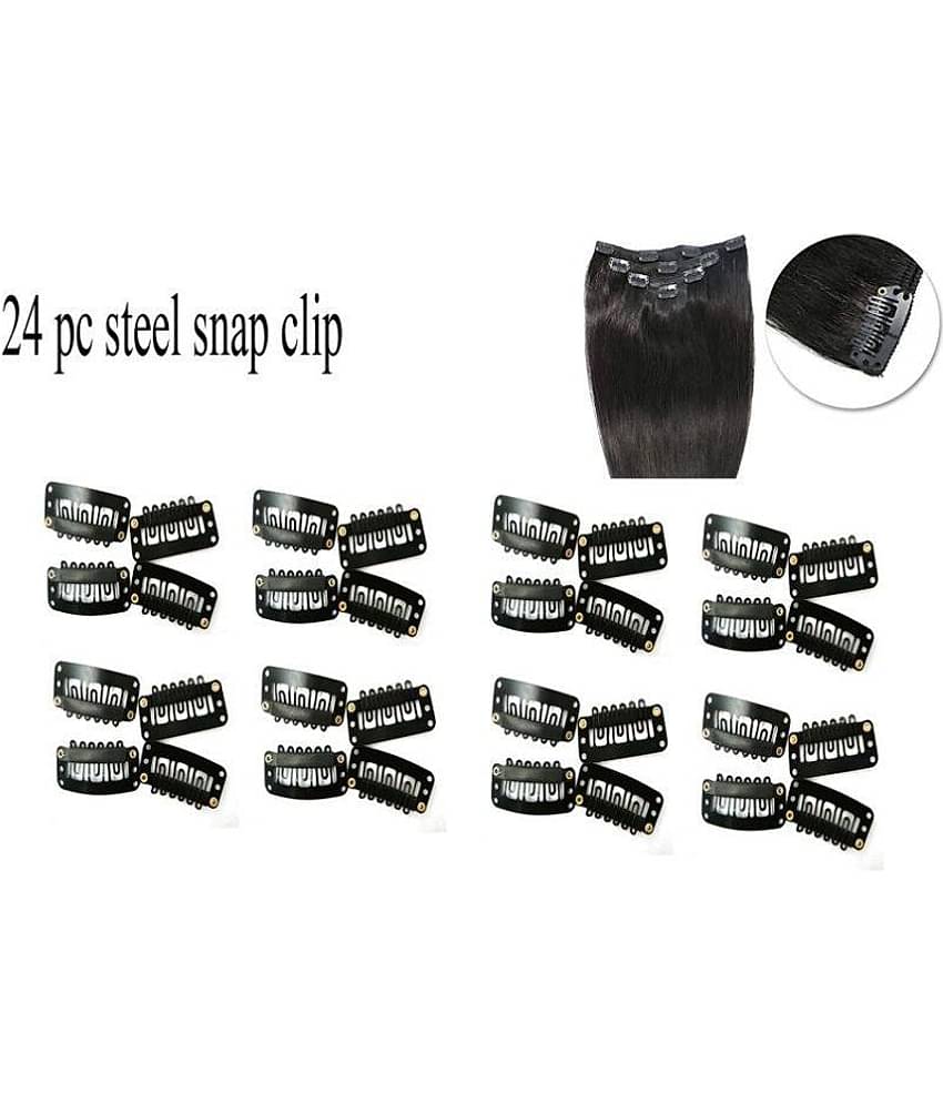 RITZKART Clip In Hair Extension 24 pcs Steel Snap   Clip