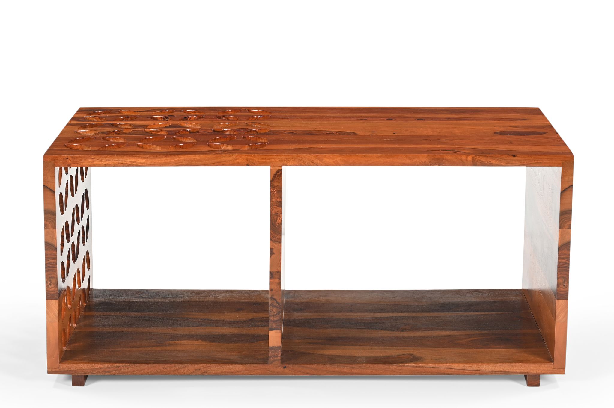 Wakeup India Sheesham Wood Coffee Table | Kapi Solid Wood Rectangular Centre Coffee Table For Living Room | Modern Design Coffee Table for Drawing Room ( Rosewood , Honey Finish , 1 Year Warranty )
