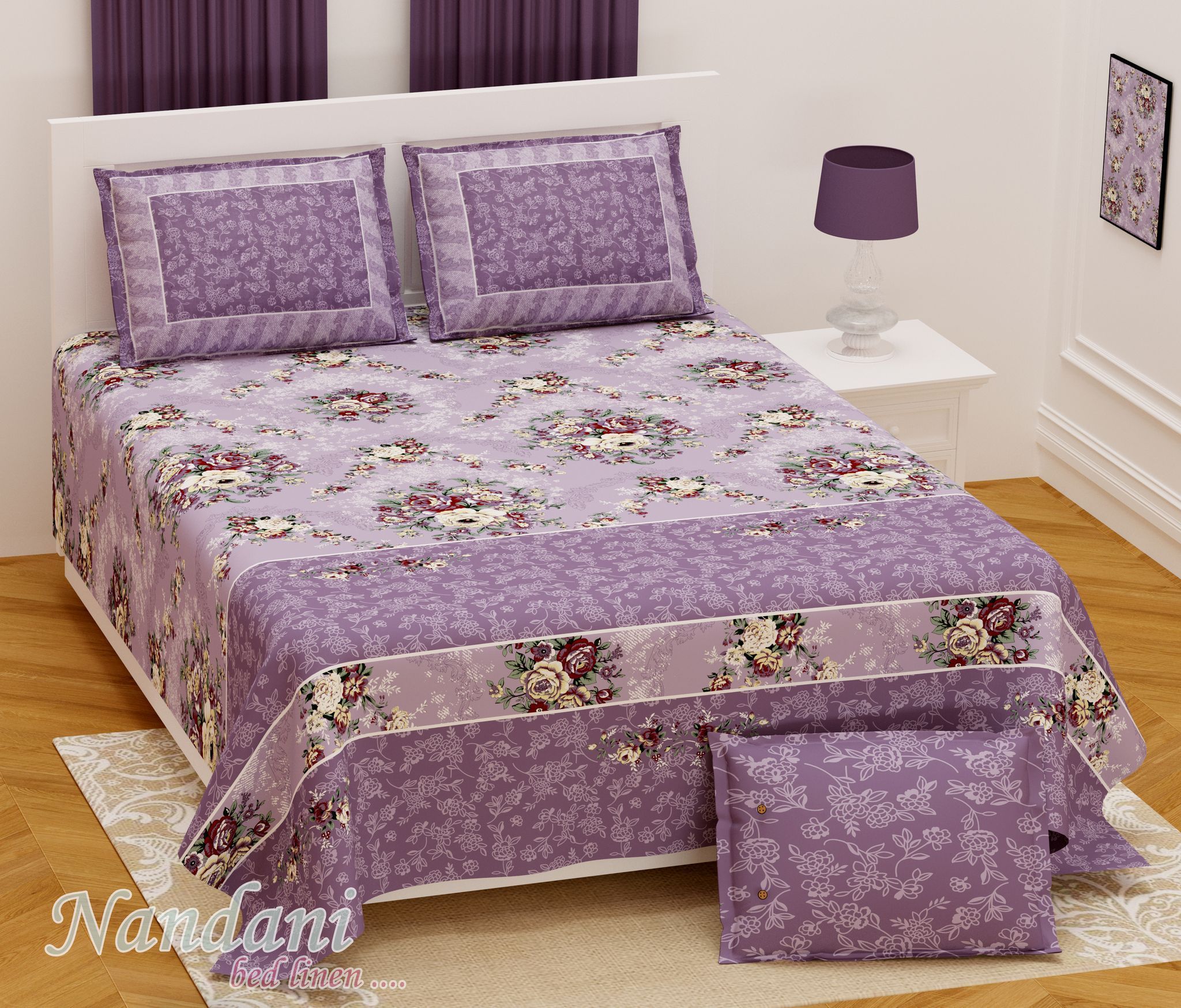 5001-Bedsheet Adda- Pure Cotton Double Bedsheet With Two Pillow Cover - Special Offer for Min 2 or More buyer Customer  -DB-(108*108 IN)